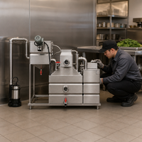 Séparateur d'huile et d'eau robuste en SUS304, intercepteur de graisse automatique pour restaurant, gestion des eaux usées haute capacité