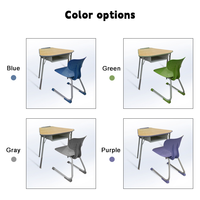 Bureaux d'école en forme de T pour étudiants, table d'étude en bois contreplaqué avec chaise, pour utilisation en classe de lycée, usage commercial