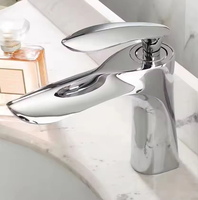 Robinet de lavabo en alliage de zinc noir mat, monocommande eau chaude et froide, anti-éclaboussures, installation facile pour salle de bain