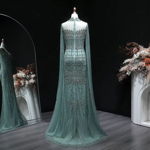 ชุดราตรีสีเขียวเซจหรูหรา Jancember LSZ150 ทรงเมอร์เมดประดับลูกปัด พร้อมผ้าคลุม สำหรับงานพรอมหรืองานเลี้ยงอย่างเป็นทางการ - Product Image 2