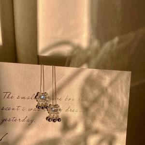 Moonstone Longevity Lock Necklace With Bell And Auspicious Design Elegant Clavicle Chain Fashionable Pendant Everyday Wear - Product Image 4