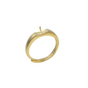 แหวนเงินแท้ S925 แบบเปิดสำหรับผู้หญิง ปรับขนาดได้ 10-13  พร้อมที่ใส่ไข่มุกแบบกลวง  ผิวด้าน รุ่นปรับปรุงใหม่ 757  อะไหล่เครื่องประดับกึ่งสำเร็จรูป - Product Image 5