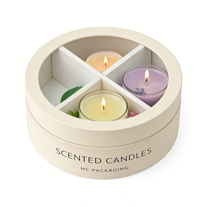 Custom <b>Round</b> Rigid Gift <b>Box</b> for Scented Candles Luxury Cardboard Packaging Safe Insert Candle Foil Stamping Custom Logo Factory - Product Image 5