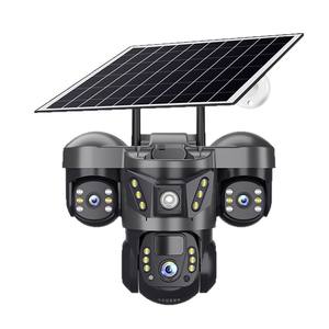 Caméra de surveillance extérieure solaire QD4 à triple objectif, 4G WiFi, stockage cloud, interphone vocal, suivi automatique - Product Image 1