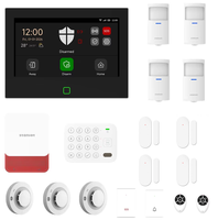 Système d'alarme de sécurité domestique 4G+wifi+2G sans fil 433 MHz avec écran tactile de 7 pouces, contrôle tactile complet, mise à niveau en ligne OTA