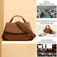 Tas tangan hitam mewah untuk wanita, tas kulit asli, Produsen Custom desainer, tas genggam hitam untuk wanita, tas selempang wanita
