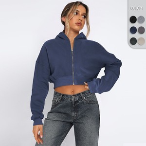 <span class=keywords><strong>Sweat</strong></span>-shirt à <span class=keywords><strong>capuche</strong></span> pour <span class=keywords><strong>femme</strong></span>, style européen et américain, streetwear, automne, manches longues, fermeture éclair, best-seller - Product Image 1