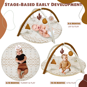 Tapis de jeu pour bébé avec 6 jouets d'activités détachables, tapis de jeu pour bébé, favorise le développement des capacités motrices et sensorielles - Product Image 4
