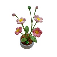 Plante en pot de fleur de vigne de Malabar, produit fini en laine crochetée à la main, photo réelle, ornement cadeau