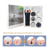 Brosse électrique de nettoyage du visage 7 en 1, brosse faciale rotative rechargeable par USB, instrument de beauté pour le nettoyage et l'exfoliation de la peau
