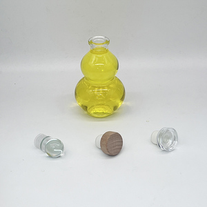 Bouteilles en verre en forme de gourde unique de 260ml/550ml/1200ml transparentes et écologiques avec liège pour jus de champagne boissons de spécialité froides - Product Image 5
