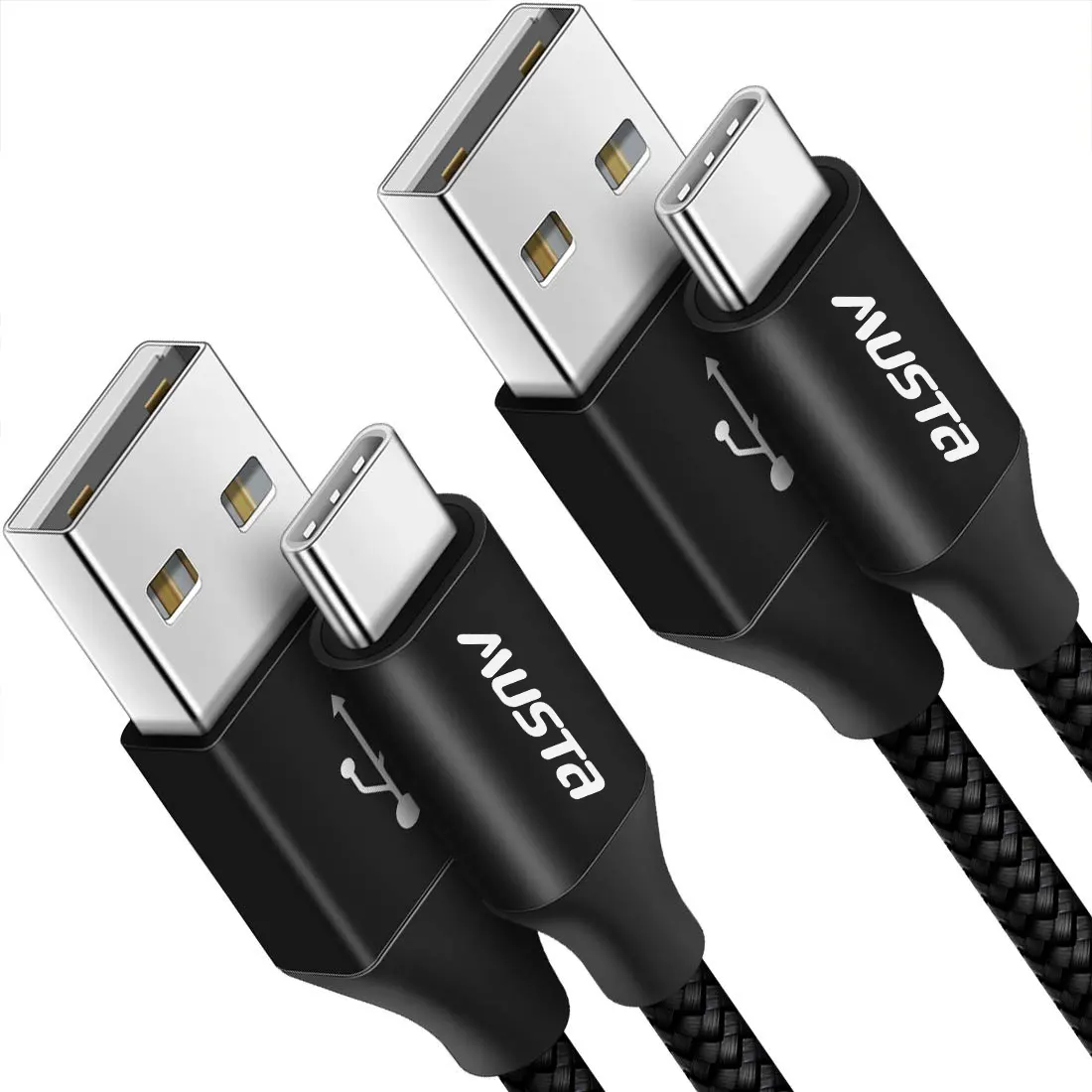 מפעל oem 1m 2m 3m usb c נתונים כבל ניילון סוג c כבל טעינה מהירה ניקל צלחת 2.0 usb לסוג c כבל עבור טלפון נייד