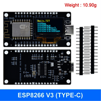 Papan Pengembangan ESP8266 V3 dengan Layar OLED 0.96 Inci CH340 Modul WiFi ESP-12F USB TYPE-C untuk Micropython