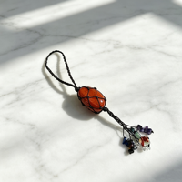 Pendentif en perles de cristal naturel en gros pour décorations de rétroviseur de voiture tissées à la main et accessoires suspendus, emballage inclus.