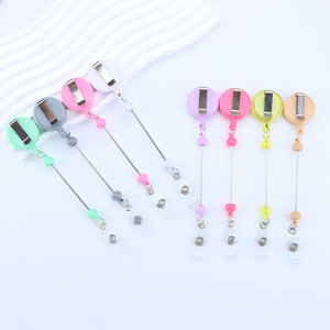 Porte-<span class=keywords><strong>badge</strong></span> rétractable à perles DIY pour infirmière, avec mousqueton, porte-clés, <span class=keywords><strong>cordon</strong></span> de traction, porte-carte transfrontalier, en ABS, plusieurs modèles - Product Image 5