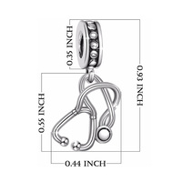 Bracelet DIY Rétro OEM/ODM Personnalisé en Argent Sterling 925 Infirmière Stéthoscope Dangle Charms