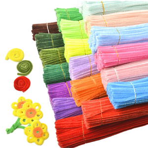 Macaron Color DIY Plastic Material Package Wholesale Foldable Top Flower Twist Stick Simulated Plush Promotional Toys Ages 5+
