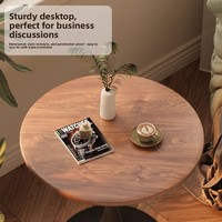 Table basse de salon moderne, petite table ronde design tulipe, table d'angle durable avec structure en acier carbone, meubles de salon