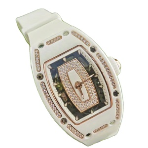 Montres automatiques de luxe pour femmes, mouvement RM07-01, diamètre 45 mm, alliage, design tonneau, cadran diamant, bracelet en cuir, montre de 31 mm - Product Image 1