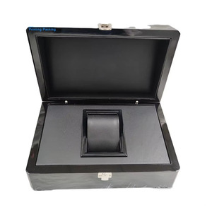 Ourui Black Leatherette <b>Watch</b> Storage Box Rectangle Shape With Buckle Closure Protective Inner Faux Leather <b>Watch</b> <b>Case</b> - Product Image 6