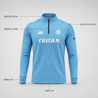 Équipement sportif d'automne personnalisé pour club, imprimé, demi-zip, respirant, extensible dans quatre directions, léger, en polyester, pour hommes adultes