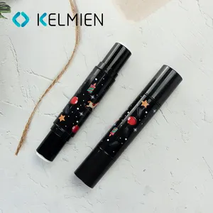 Oem dual heads lipstick tube mini 2 in 1 lip balm containers packaging double-ended empty round lip balm tube