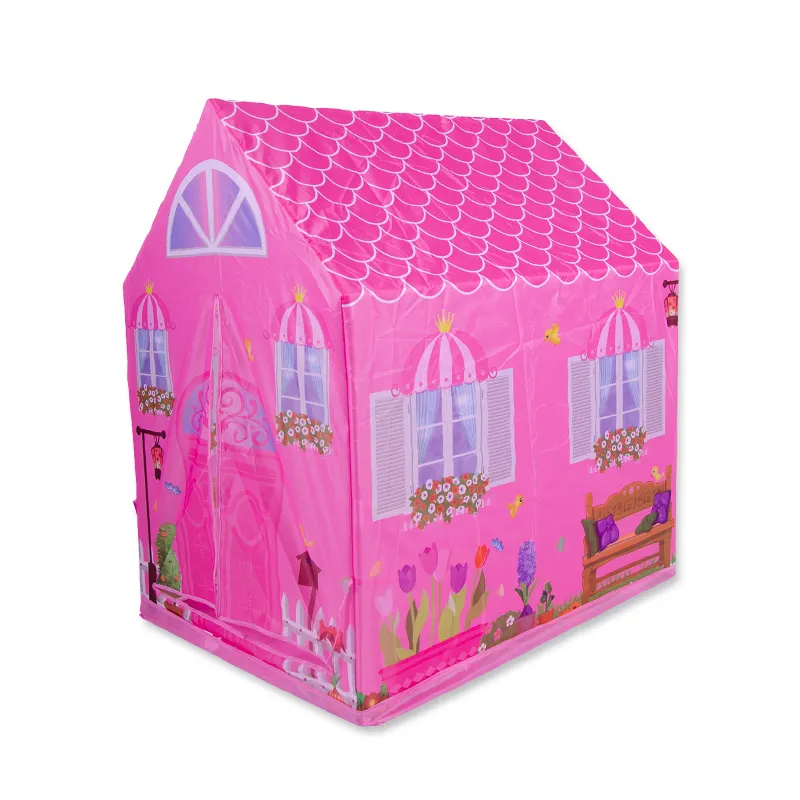 女の子のためのベビープレイ屋内/屋外ピンク色の大きなテントハウス