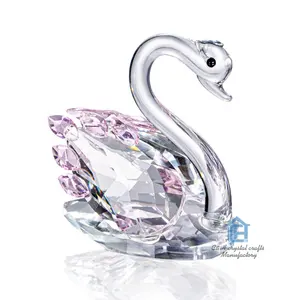 Estatueta de cisne de vidro de cristal, para animal, estatueta, animais, mão esculpida, animais de cristal para casamento, venda imperdível