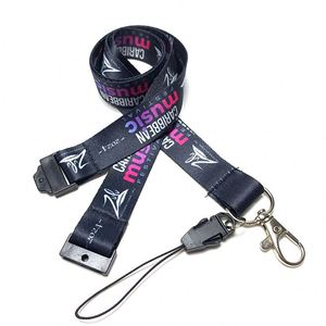 2cm Wide Customizable Logo Plain Black Sublimation Lanyards Blanks with Silk Screen Printing Eco-Friendly Polyester Lanyard - Product Image 3