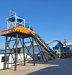 Stasiun Pencampur Beton Portabel <span class=keywords><strong>JS1000</strong></span> Tanpa Pondasi, Kapasitas 60 M³/jam, Pabrik Pembuatan Semen Bergerak - Product Image 2