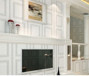 3D Avrupa Ahşap Desenli Büyük Izgaralı Dokunmamış Duvar Kağıdı - Oturma Odası/Yatak Odası TV Arka Plan Duvarı ve Dolap Çerçevesi için - Product Image 6