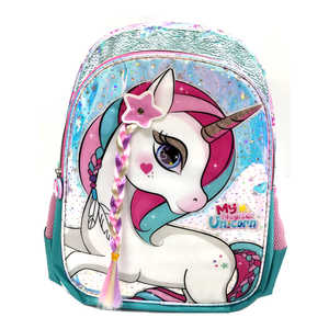 Hot New Girls Mochilas escolares <span class=keywords><strong>Mochila</strong></span> <span class=keywords><strong>con</strong></span> <span class=keywords><strong>ruedas</strong></span> Unicorn Children Trolley Mochilas escolares para niñas - Product Image 3