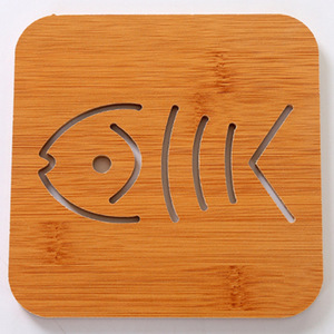 Wooden Cartoon Heat Insulating Mat Irregular Shape Non Slip Pot Bowl Mat Large Size Creative Cute Teacup Coaster - Product Image 3