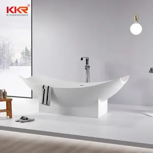 Solid Stone Bathtub KKR Modern Bathroom Tub Artificial Stone Resin Solid Surface Freestanding Bathtub