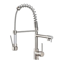 Robinet de cuisine moderne à une poignée en acier inoxydable de haute qualité anti-éclaboussures double eau chaude/froide robinet en céramique robinet de bassin