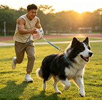 Ferngesteuertes Hunde-Bellhalsband Trainingsgerät mit Piepton, Vibration, Schock, Wasserdichter Empfänger und Einziehbare Leine für Hunde