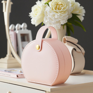 Estuche de Viaje Pequeño de Piel Sintética para Joyas, Mini Organizador de Joyas Portátil para Mujer, Caja de Regalo para Anillos, Pendientes y Collares - Product Image 4