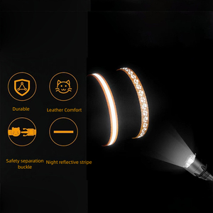 2024 Neue Ankunft Großhandel Reflektierender Streifen Pfotenabdruck Nylon Katzenhalsband Airtag Halter GPS Hundehalsband mit Glocke - Product Image 6