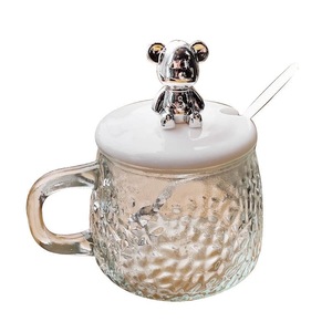 <span class=keywords><strong>Tazza</strong></span> <span class=keywords><strong>in</strong></span> <span class=keywords><strong>Vetro</strong></span> Martellato Elettroplaccato a Forma di Orso <span class=keywords><strong>con</strong></span> <span class=keywords><strong>Coperchio</strong></span> e Cucchiaio, <span class=keywords><strong>Tazza</strong></span> da Caffè e Tè <span class=keywords><strong>in</strong></span> <span class=keywords><strong>Vetro</strong></span> Soda-Lime per Ufficio e Colazione - Product Image 6