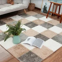 Jouets éducatifs pour bébés personnalisés Tapis de sol en mousse Eva épaisse Tapis puzzle en peluche Ensemble de tapis carrés pour enfants rampant