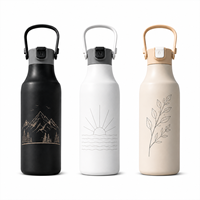 Botella de Agua Aislada de 24 oz con Logotipo Personalizado, Libre de BPA, Tapa con Cierre, Recubrimiento en Polvo, Acero Inoxidable, para Viajes, Gimnasio, Escuela, Regalo