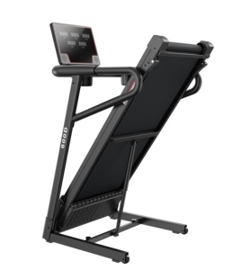Cinta de correr plegable Vertical con mango de seguridad doble, 3 niveles, inclinación Manual, ahorro de espacio, equipo de Fitness para <span class=keywords><strong>el</strong></span> hogar con portavasos y HRC - Product Image 3
