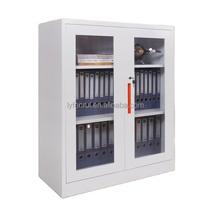 Bán nơi làm việc sử dụng gõ xuống thép Tủ hồ sơ Kim loại nửa chiều cao swing cửa kính văn phòng lưu trữ nội các tập tin tài liệu - Product Image 1