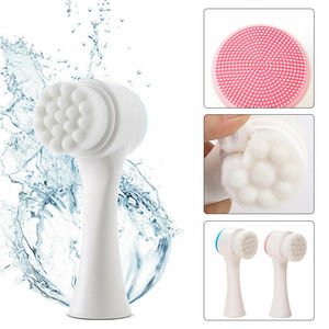 Lado doble de silicona limpiador Facial cepillo tamaño portátil para limpieza - Product Image 3