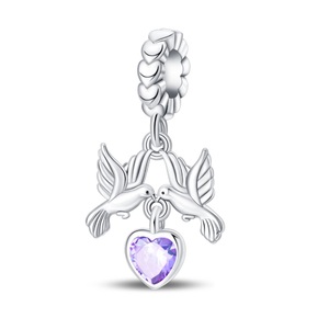 Pulsera Decorativa DIY con Árbol de la Vida, Sol, Paloma de la Paz y Colgante de Zirconia en Forma de Corazón - Plateado, Certificado GDTC - Product Image 4