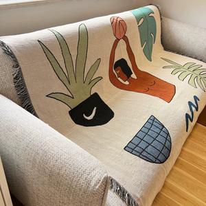 بطانية منسوجة من قماش الجاكار مخصصة بساط منقوش باللون الزهري بسعر الجملة لتزيين الغرفة - Product Image 6