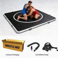 Tapis de fitness gonflable imperméable pour la lutte, la gymnastique, antidérapant, Air Track 3m x 3m en PVC, pour Jiu Jitsu, BJJ, MMA, Judo, pliable