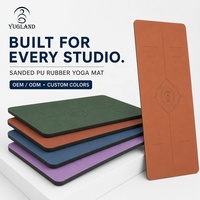 Tapis de yoga orthopédique Yugaland extra épais 10 mm en PU sablé avec coussin en caoutchouc pour seniors