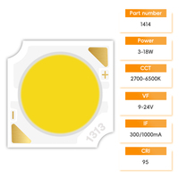 COB 14*14mm DC9V 12V 9W 10W Blanco Cálido/Blanco Frío 2700K 3000K 4000K 5200K 5600K 5500K 6000K 6500K 7000K CRI80/70/90 Luz Interior