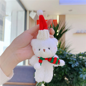 Joli ours en peluche de Noël, pendentif de sac, ornement suspendu pour la décoration de la veille de Noël, porte-clés <span class=keywords><strong>Petit</strong></span> <span class=keywords><strong>Chaperon</strong></span> <span class=keywords><strong>Rouge</strong></span> - Product Image 3